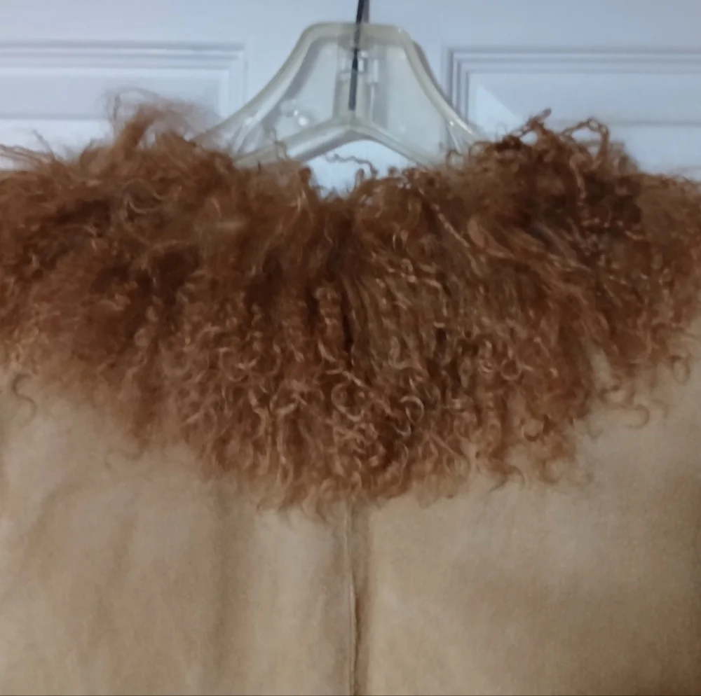 Vintage Express Tan Shearling Boho Coat - NWOT - Picture 2 of 9